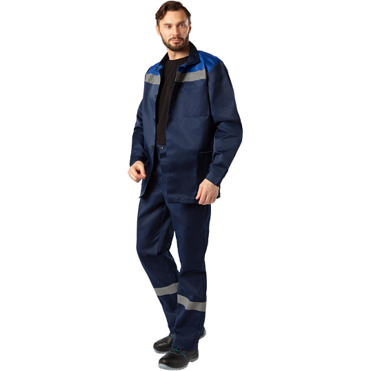 Костюм рабочий летний муж. л16-КБР с СОП син/вас (р.72-74) 194-200