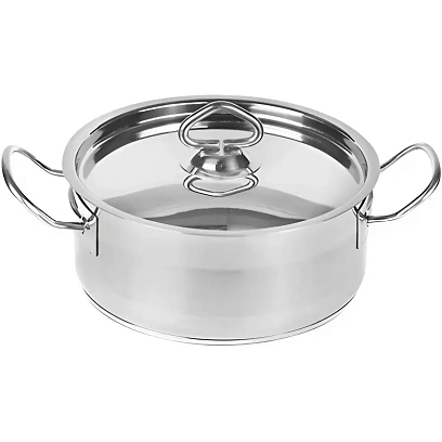 Кастрюля 2л, нерж. сталь ,тройное дно, с дв ручками, d195мм, h81мм,индукция