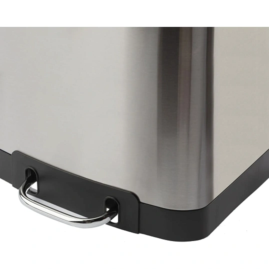 Ведро мусорное с педалью и доводчиком Luscan 12л,матов., прямоуг,нерж сталь