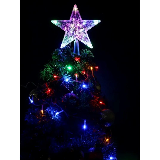 Верхушка Белая звезда, 19х19см, 15 LED, 1 режим, мульти НВУ-0002