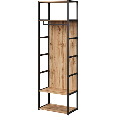 Шкаф гардеробный K-Loft 241H028 670х400х2105 дуб натур/черный