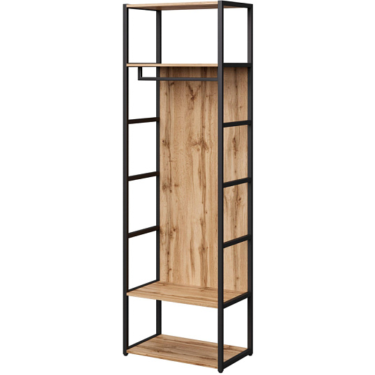 Шкаф гардеробный K-Loft 241H028 670х400х2105 дуб натур/черный