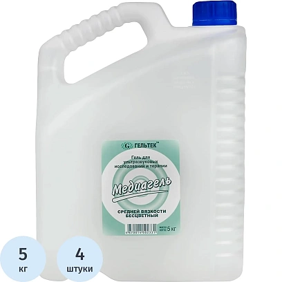 Гель для УЗИ МЕДИАГЕЛЬ 5кг/бут. средней вязкости (б/цв.) 4 шт/уп