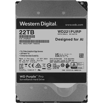 Жесткий диск WD Purple Pro SATA 3,5 22TB 7200rpm/512Mb(WD221PURP)
