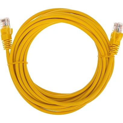 Патч-корд REXANT (02-0105-5) U/UTP, CAT 5e, 26AWG, LSZH, желтый, 5м