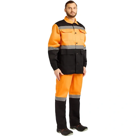 Костюм летний муж. лд01-КПК оранж./черн. (р.60-62) 182-188