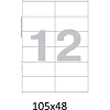 Этикетки самоклеящиеся  105х48 мм, 12   шт. на лист.А4 100л