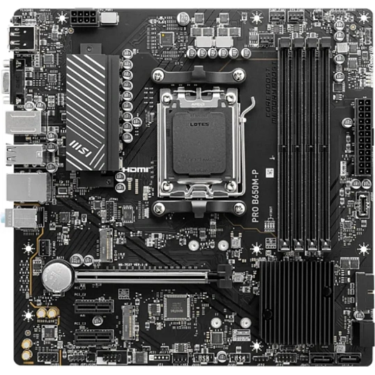 Материнская плата MSI PRO B650M-P B650, AM5, 4xDDR5, mATX