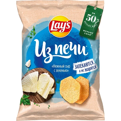 Чипсы Lays из печи нежный сыр с зеленью, 81г