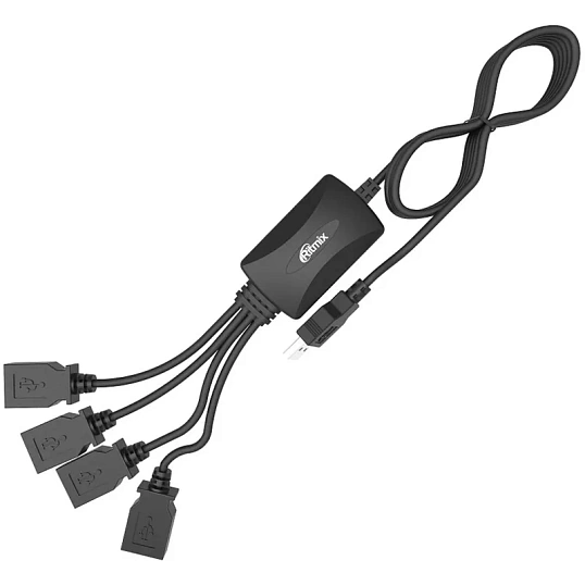 Разветвитель USB Ritmix CR-2405 black (USB хаб) 4 порта USB (15119259)