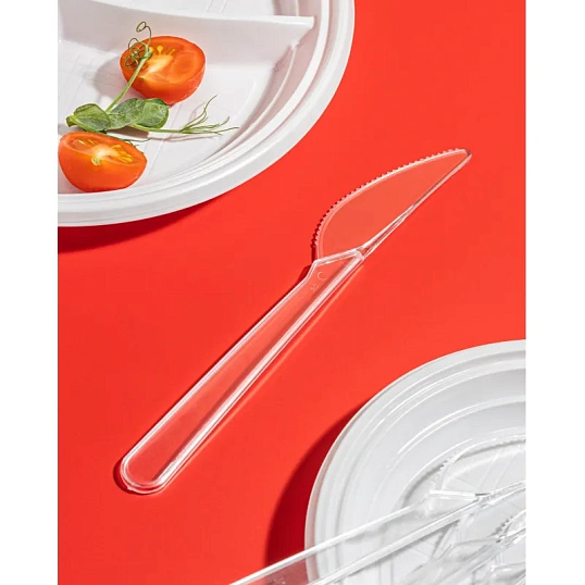 Нож одноразовый Комус прозрачный, 18 см, ПС 50шт./уп