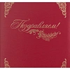 Папка адресная бумвинил А4 (объемная) Поздравляем с виньеткой бордовая