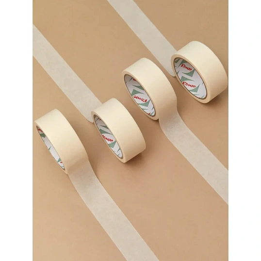 Клейкая лента бумажная (малярная) Комус 38мм х 19м, креппированная