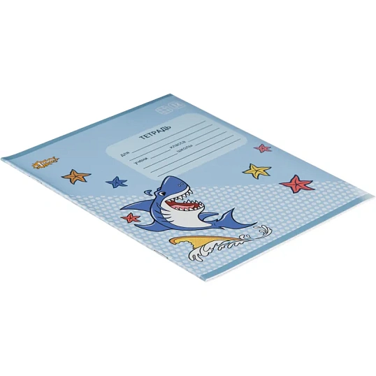 Тетрадь школьная А5 12л №1School Shark клет,скреп, ВД-лак,10шт/уп, в асс