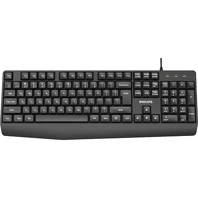 Клавиатура Philips (SPК6237B/60)проводн. USB 2.0 104кл, высокие кн., черный