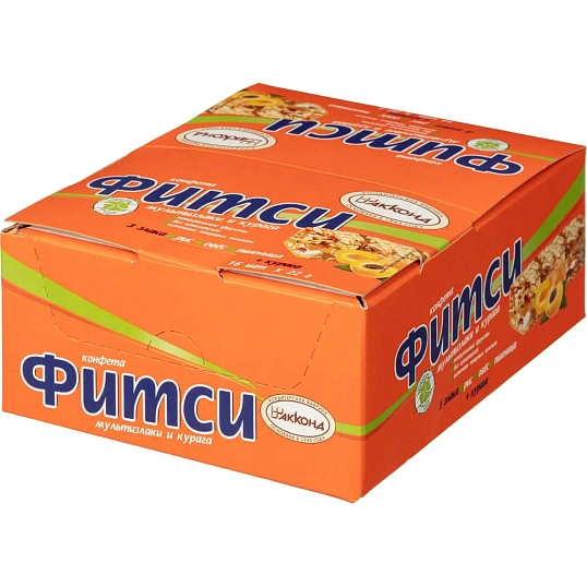 Батончик Акконд Фитси мультизлаки и курага, 22гх16шт/уп