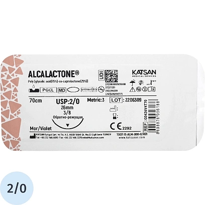 Шовный материал ALCALACTONE 2/0 26 3/8 REVERSE CUTTING обр-реж 70см уп/12шт