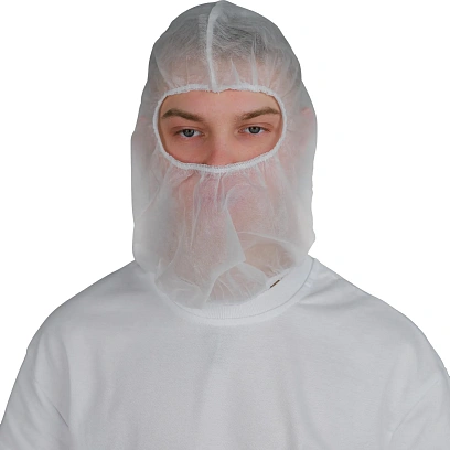 Блаклава с резинкой вокруг лица,20гр, белая, 100шт/уп