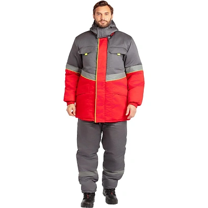 Куртка рабочая зимняя муж з43-КУ крас/сер (р.68-70) 182-188 (серия З)