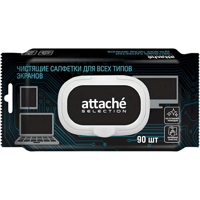 Салфетки Attache Selection д/экранов, с клапаном, 90 шт, XXL, 150х180