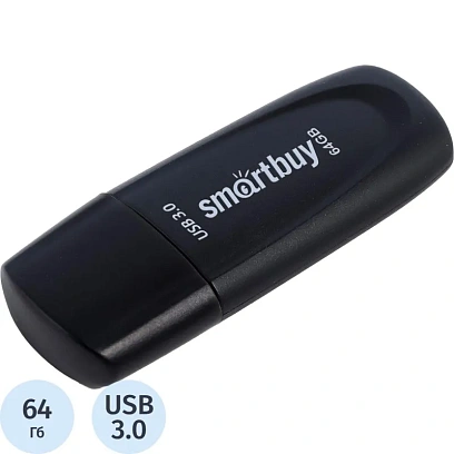 Флеш-память Smartbuy UFD 3.0/3.1 64GB Scout Black (SB064GB3SCK)
