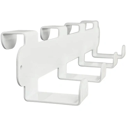 Вешалка настенная РЭ_ H1141W навесная, прямой гиб, 4 крючка, белый (611049)