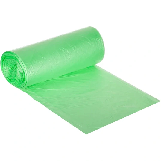 Мешки для мусора ПНД 60л 10мкм 30шт/рул зеленые 58x68см Luscan