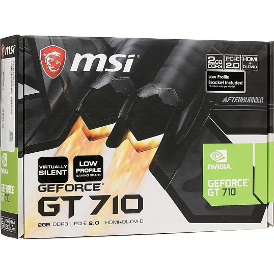 Видеокарта MSI GT 710 2GD3H LP DVIx1 HDMIx1 CRTx1 Low profile