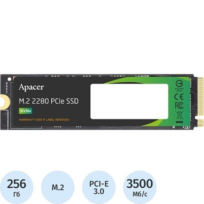 SSD накопитель Apacer SSD AS2280P4U 256Gb M.2 PCIe3x4(AP256GAS2280P4U-1)