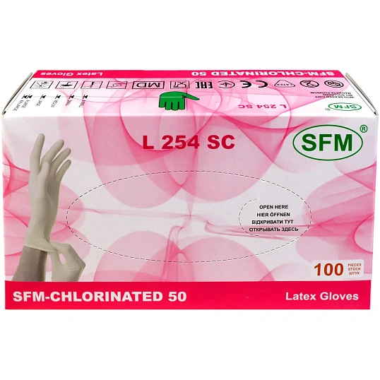 Перчатки мед. смотров. латекс. нестер. н/о текстурир. SFM (XL) 50пар/уп
