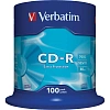 Носители информации CD-R, 52x, Verbatim Extra Protection, Cake/100, 43411