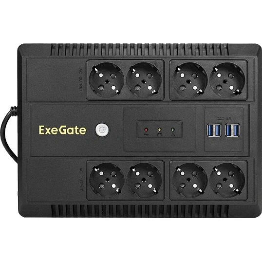 ИБП ExeGate NEO NNB-1000 лин-инт, 1000ВА/650Вт 8xEURO+4USB(EX293855RUS)
