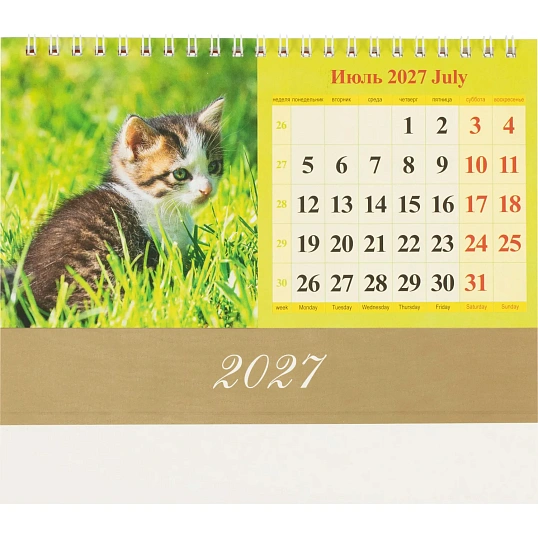 Календарь-домик настольный 2027 Котята 1спир 200х140  0927007