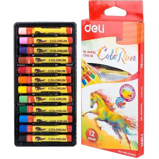 Пастель масляная Deli ColoRun 12цв, EC20200