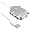 Разветвитель USB 2.0 Buro BU-HUB4-0.5-U2.0-Candy 4порт. серебристый