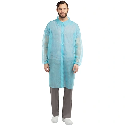 Халат на кнопках 20гр/м2 р.XXXL , голубой (10шт/упак),арт.406-877-008,к