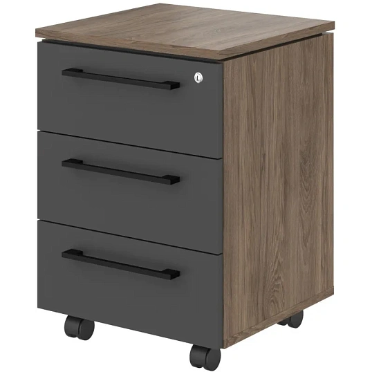 Тумба MORRIS TREND мобильная MMC-3D 465х450х652 Антрацит/Кария Пальмира