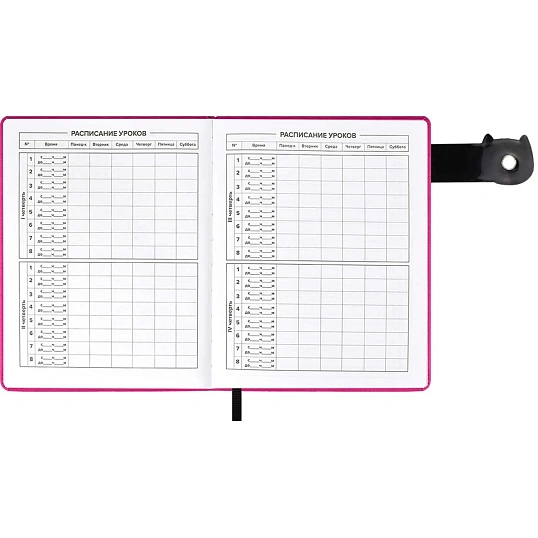 Дневник школьника ДЛИННЫЙ КОТ кожзам,  А5+, твёрдый переплёт, 48 л. 58722