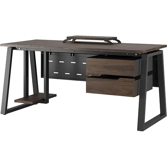 Стол офисный Kobor TR-100/60 1000x600x750 Черный муар/Дуб чарльстон