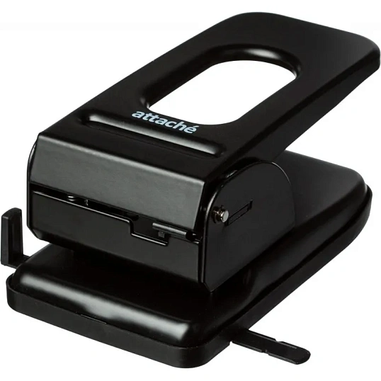 Дырокол Attache до 60листов, с линейкой, цвет черный