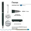 Ручка шариковая BV FIRENZE 1мм син кор зелен,тубус прямоуг черн 20-0300/03