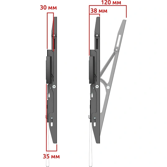 Кронштейн Uniteki TM4040RD, настенный, наклон, 37-70, быстросъёмный