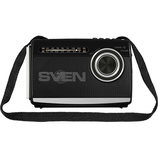 Радиоприемник Sven SRP-155, чёрный, BT/FM/AM/SW/USB/microSD, фонарь, аккум