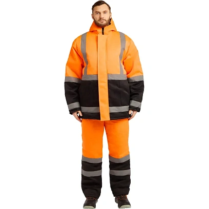 Костюм зимний муж. зд01-КПК оранж./черн. (р.60-62) 182-188