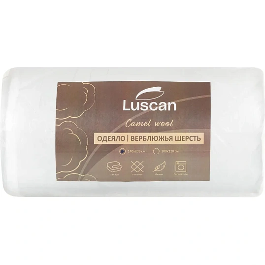 Одеяло Luscan 140х205 см стеганное микрофибра/верблюжья шерсть 300 г/м2