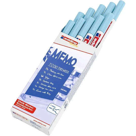 Маркер меловой edding 4085/139. 1-2 мм. Пастельный голубой