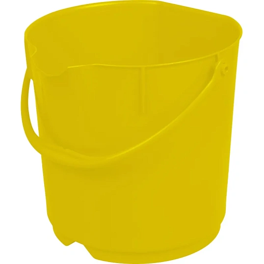 Ведро FBK 15л желтое, армир. пластик противоударный, круглое, 80101-4