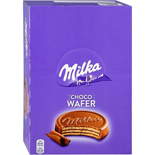 Вафли Milka с начинкой с какао покрытые молоч шоколадом, 30штx30г