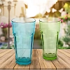 Стакан стеклянный 355 мл (цвета в ассортименте: бирюзовый/зелёный)