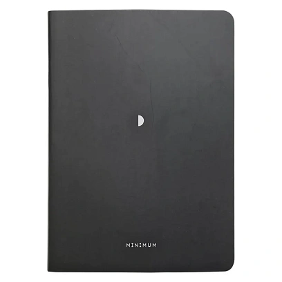 Бизнес-тетрадь А5, 40л. клетка, скрепка, 150х210мм Minimalism черный N2505